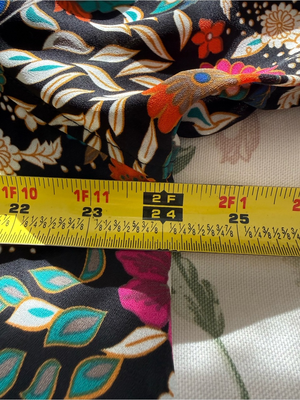 Chenault Floral Print Long Sleeve Button Front Blouse Top Black Colorful XL - Picture 12 of 14